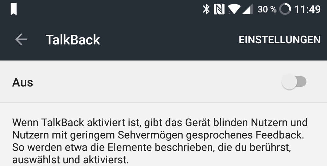 Ein Screenshot Der Android Eingabehilfen in den Einstellungen