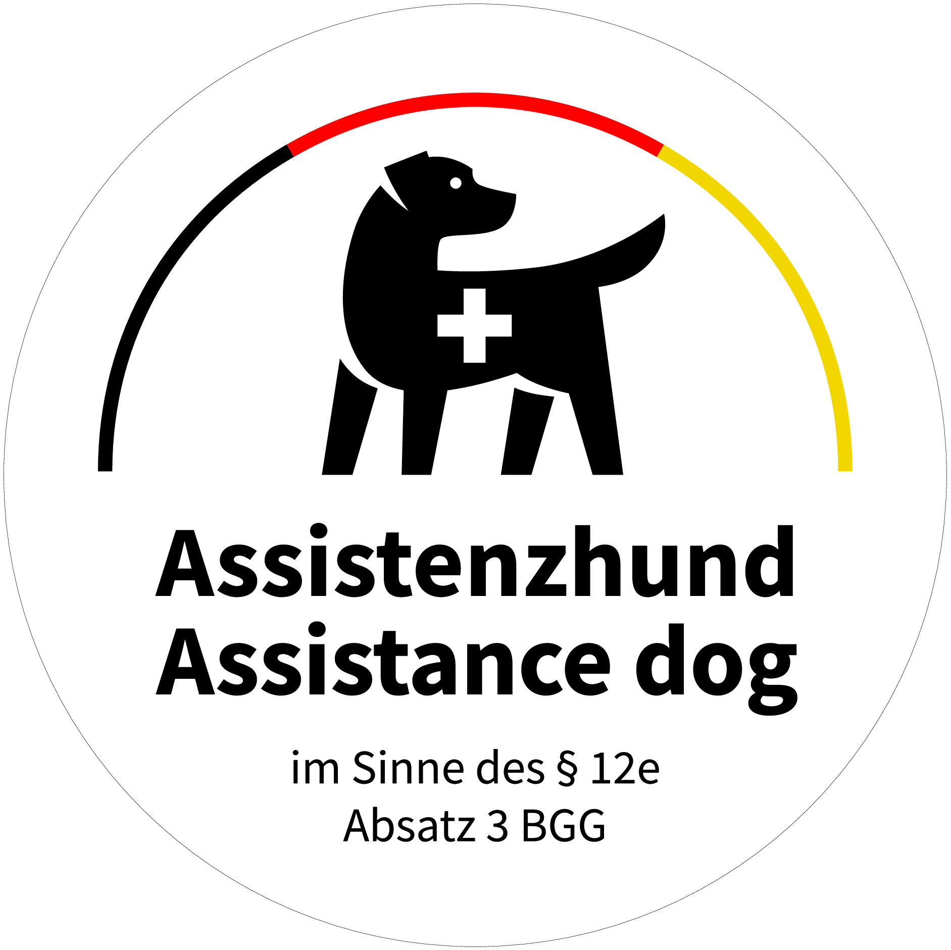 Kennzeichen Assistenzhund im Sinne des $ 12e Absatz 3 BGG