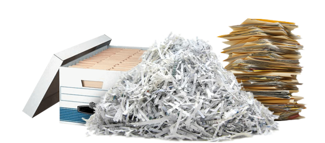 nicht mehr benötigtes Papier im Shredder