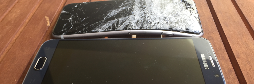 Ein zerstörtes iPhone 6s muss dem Samsung S6 weichen